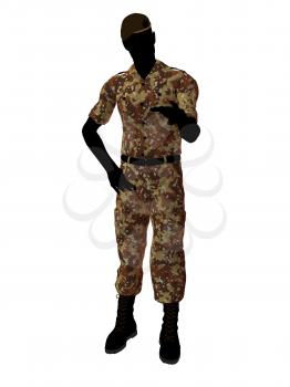 Royalty Free Clipart Image of a Male Soldier