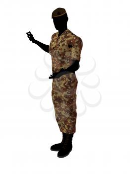 Royalty Free Clipart Image of a Male Soldier