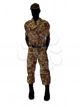 Royalty Free Clipart Image of a Male Soldier