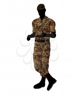 Royalty Free Clipart Image of a Male Soldier