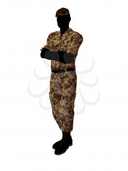 Royalty Free Clipart Image of a Male Soldier