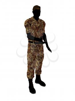 Royalty Free Clipart Image of a Male Soldier