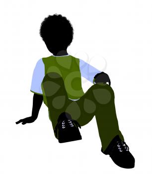 Royalty Free Clipart Image of a Boy Sitting