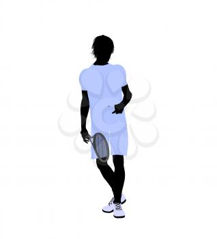 Royalty Free Clipart Image of a Tennis Player