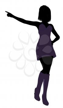 Royalty Free Clipart Image of a Girl in Purple