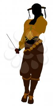 Royalty Free Clipart Image of a Female Pirate