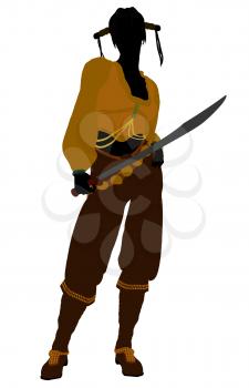 Royalty Free Clipart Image of a Female Pirate