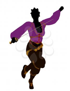 Royalty Free Clipart Image of a Female Pirate