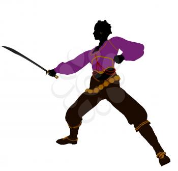 Royalty Free Clipart Image of a Female Pirate