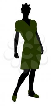 Royalty Free Clipart Image of a Woman in a Green Dress