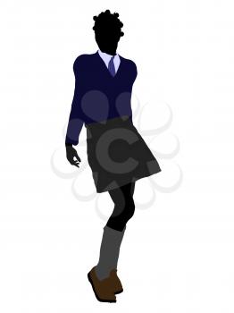 Royalty Free Clipart Image of a Girl in a School Uniform