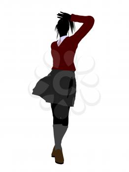 Royalty Free Clipart Image of a Schoolgirl