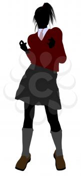 Royalty Free Clipart Image of a Schoolgirl