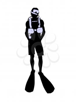 Royalty Free Clipart Image of a Scuba Diver