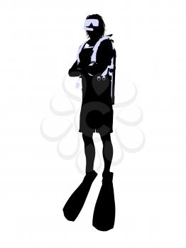 Royalty Free Clipart Image of a Scuba Diver