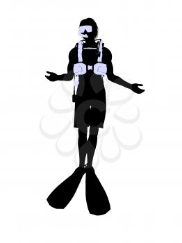 Royalty Free Clipart Image of a Scuba Diver