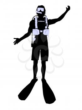 Royalty Free Clipart Image of a Scuba Diver