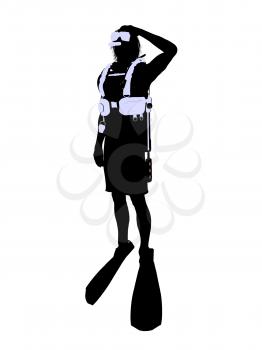 Royalty Free Clipart Image of a Scuba Diver