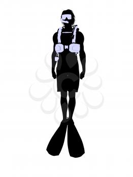 Royalty Free Clipart Image of a Scuba Diver