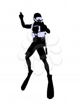 Royalty Free Clipart Image of a Scuba Diver