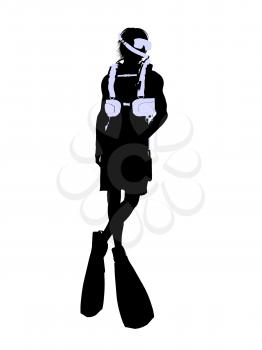 Royalty Free Clipart Image of a Scuba Diver