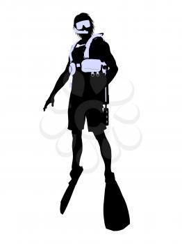 Royalty Free Clipart Image of a Scuba Diver