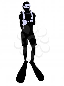 Royalty Free Clipart Image of a Scuba Diver