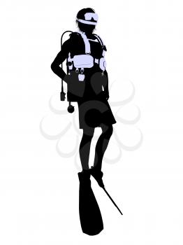 Royalty Free Clipart Image of a Scuba Diver