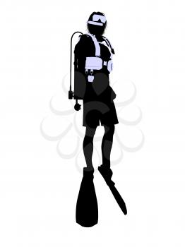 Royalty Free Clipart Image of a Scuba Diver