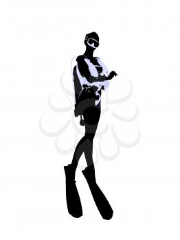 Royalty Free Clipart Image of a Scuba Diver