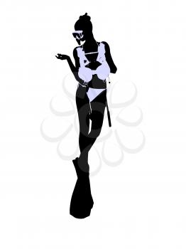 Royalty Free Clipart Image of a Scuba Diver