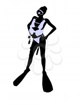 Royalty Free Clipart Image of a Scuba Diver