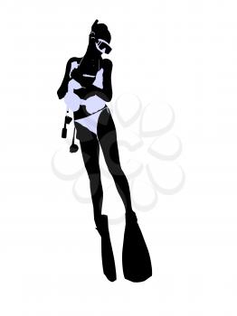 Royalty Free Clipart Image of a Scuba Diver