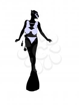 Royalty Free Clipart Image of a Scuba Diver