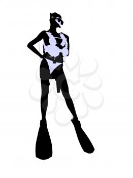 Royalty Free Clipart Image of a Scuba Diver