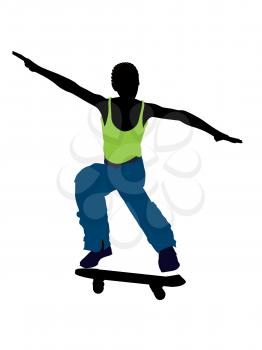 Royalty Free Clipart Image of a Skateboarder