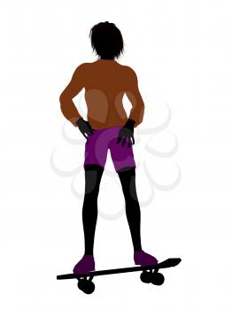 Royalty Free Clipart Image of a Skateboarder