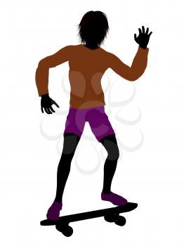 Royalty Free Clipart Image of a Skateboarder