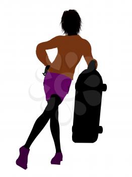 Royalty Free Clipart Image of a Skateboarder