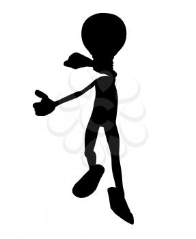 Royalty Free Clipart Image of a Stick Figure With a Light Bulb Head