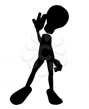 Royalty Free Clipart Image of a Stick Figure With a Light Bulb Head