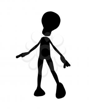 Royalty Free Clipart Image of a Stick Figure With a Light Bulb Head