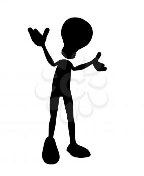 Royalty Free Clipart Image of a Stick Figure With a Light Bulb Head