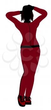 Royalty Free Clipart Image of a Woman in a Track Suit