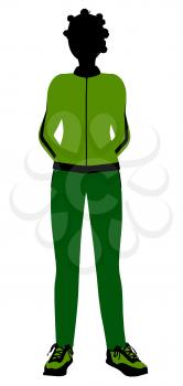 Royalty Free Clipart Image of a Woman in a Jogging Suit