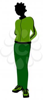 Royalty Free Clipart Image of a Woman in a Jogging Suit