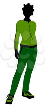 Royalty Free Clipart Image of a Woman in a Jogging Suit