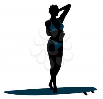 Royalty Free Clipart Image of a Surfer Girl