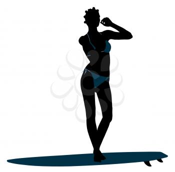 Royalty Free Clipart Image of a Surfer Girl