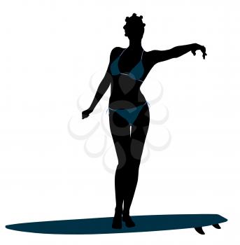 Royalty Free Clipart Image of a Surfer Girl